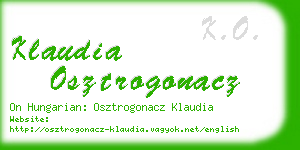 klaudia osztrogonacz business card